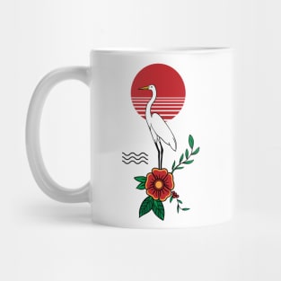 Gray heron at sunrise Mug